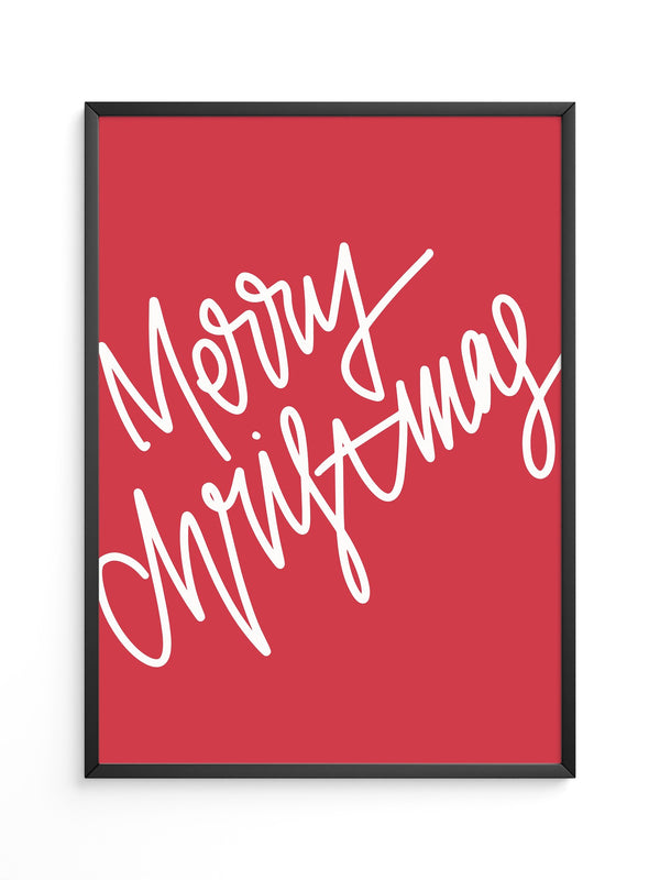 Weihnachtsgruß Kalligrafie Rot