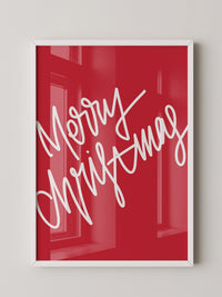 Weihnachtsgruß Kalligrafie Rot