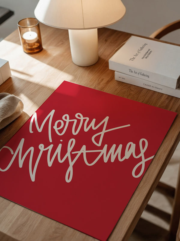 Weihnachtsgruß Kalligrafie Rot
