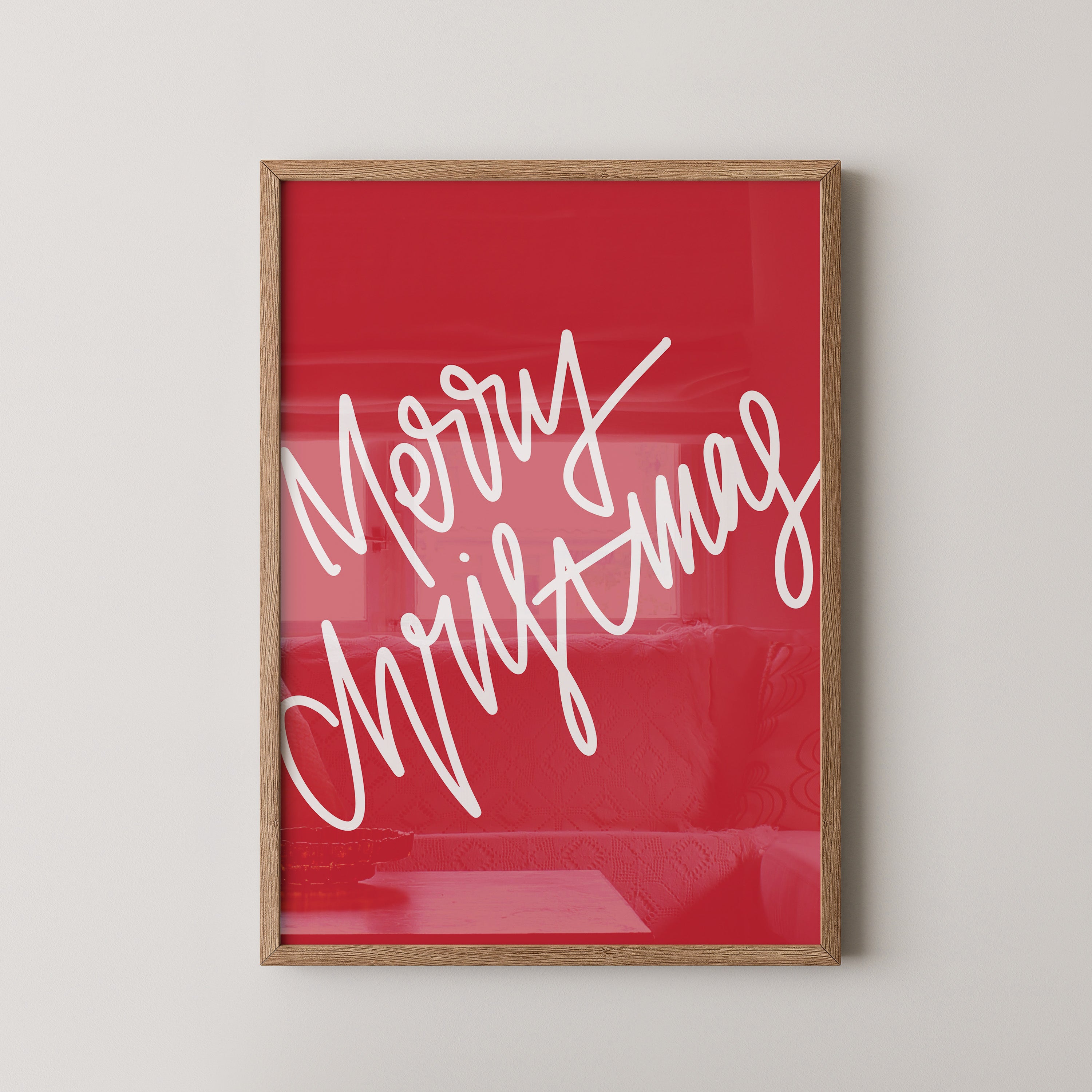 Weihnachtsgruß Kalligrafie Rot