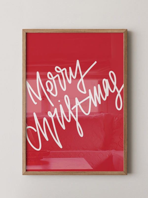 Weihnachtsgruß Kalligrafie Rot
