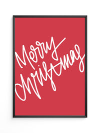 Weihnachtsgruß Kalligrafie Rot