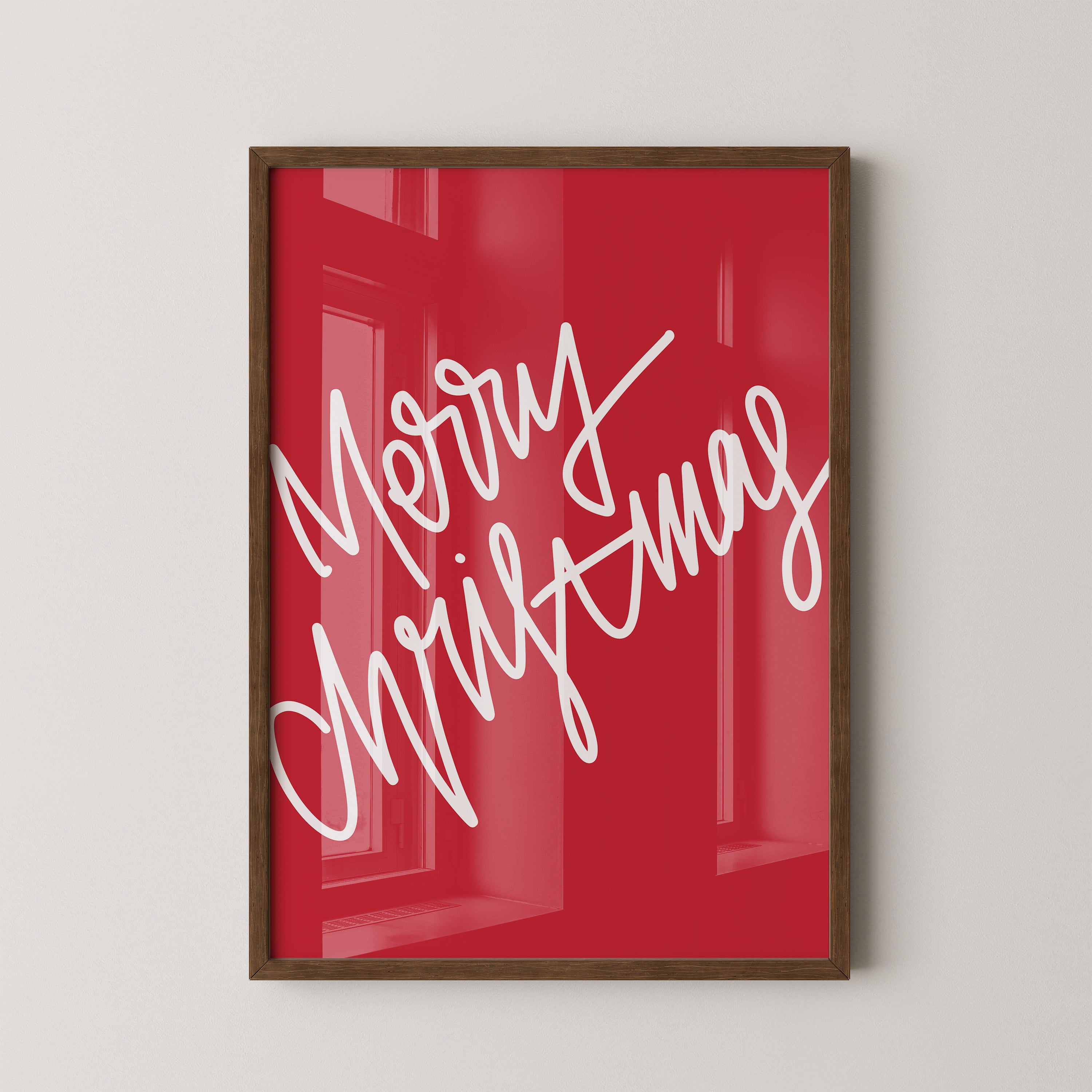 Weihnachtsgruß Kalligrafie Rot