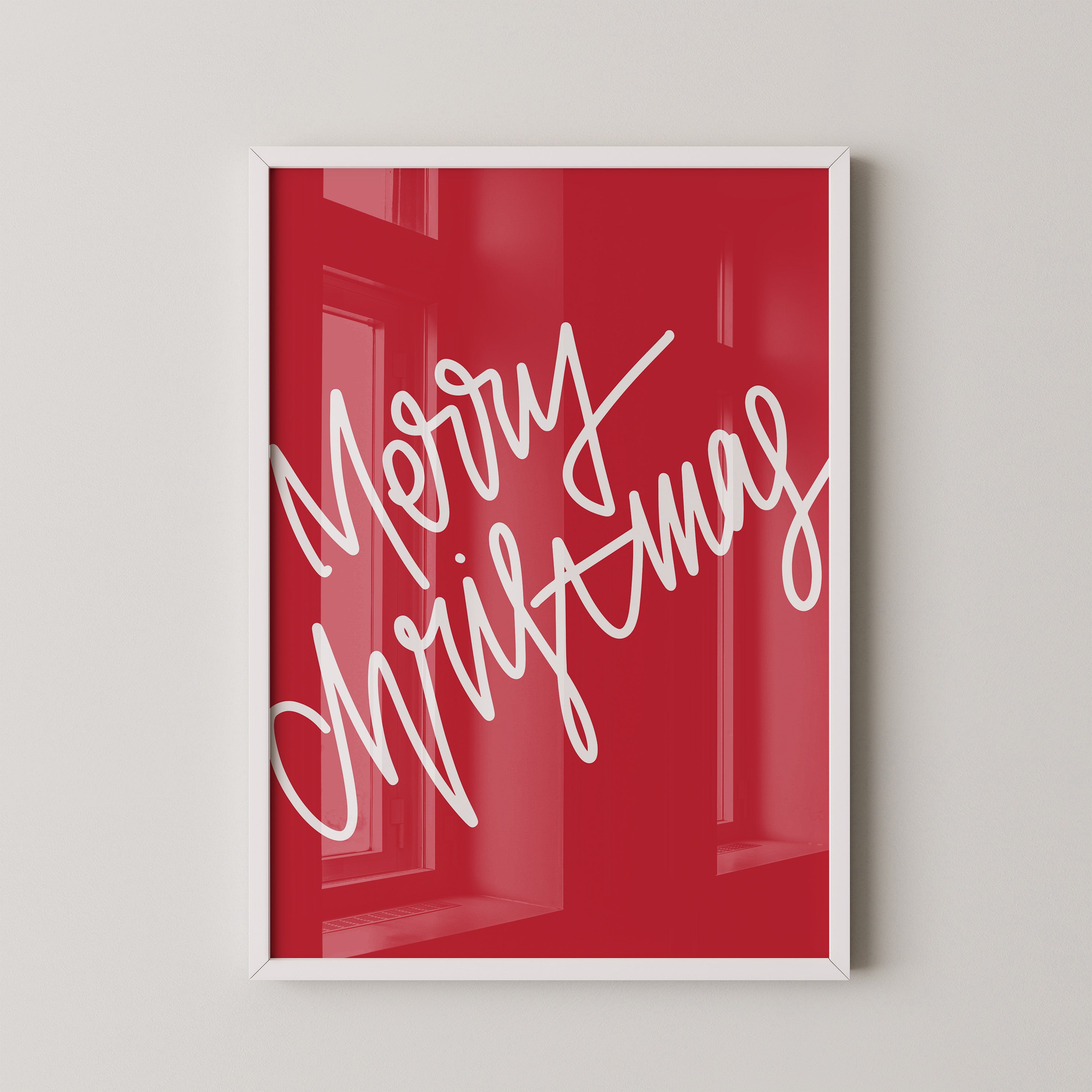 Weihnachtsgruß Kalligrafie Rot