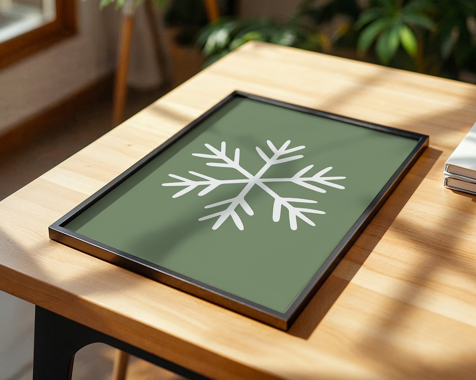 Schneeflocke Minimalistisch Grün