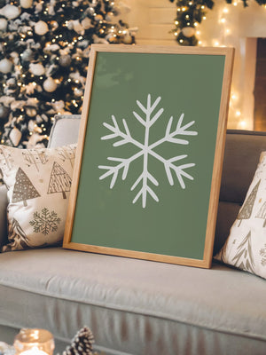 Schneeflocke Minimalistisch Grün