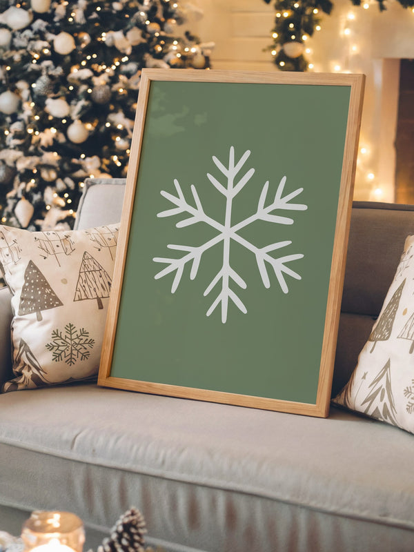 Schneeflocke Minimalistisch Grün