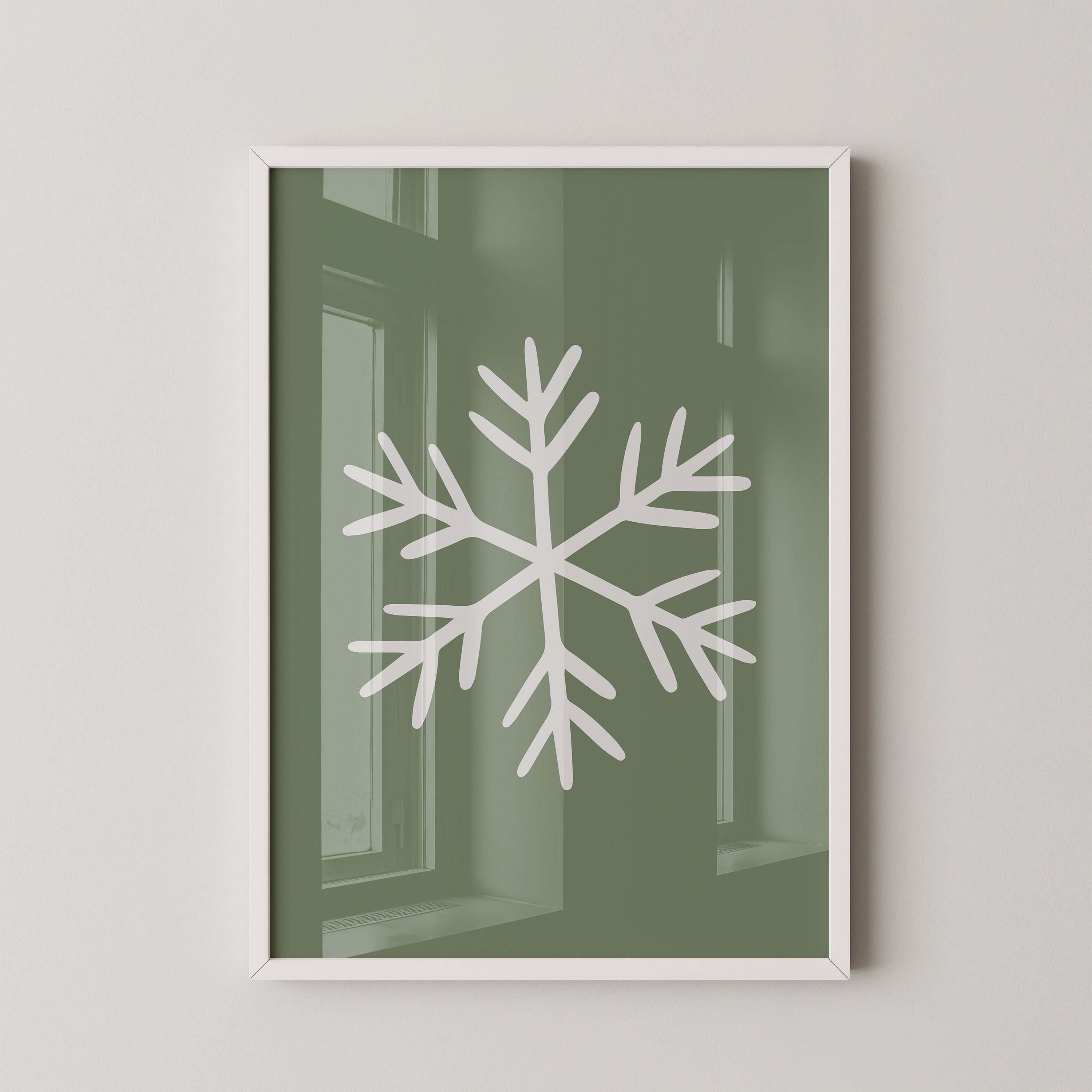 Schneeflocke Minimalistisch Grün