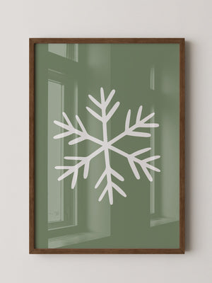 Schneeflocke Minimalistisch Grün