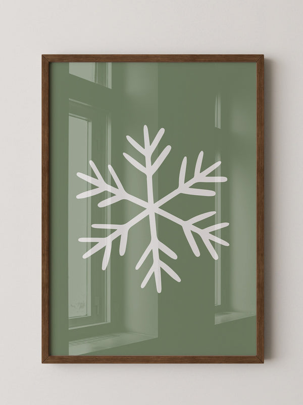 Schneeflocke Minimalistisch Grün
