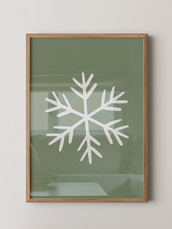Schneeflocke Minimalistisch Grün