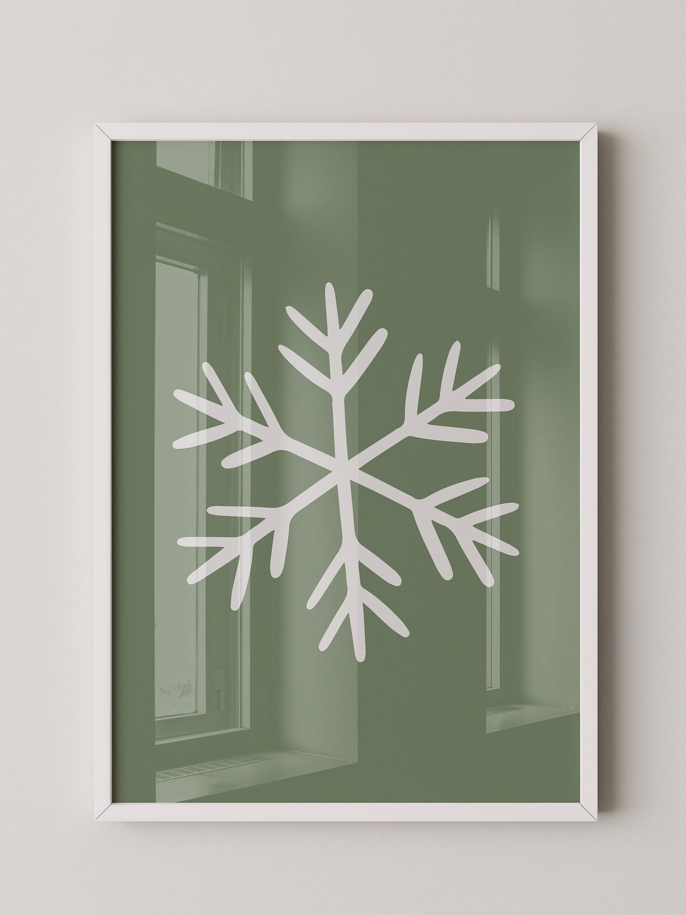 Schneeflocke Minimalistisch Grün