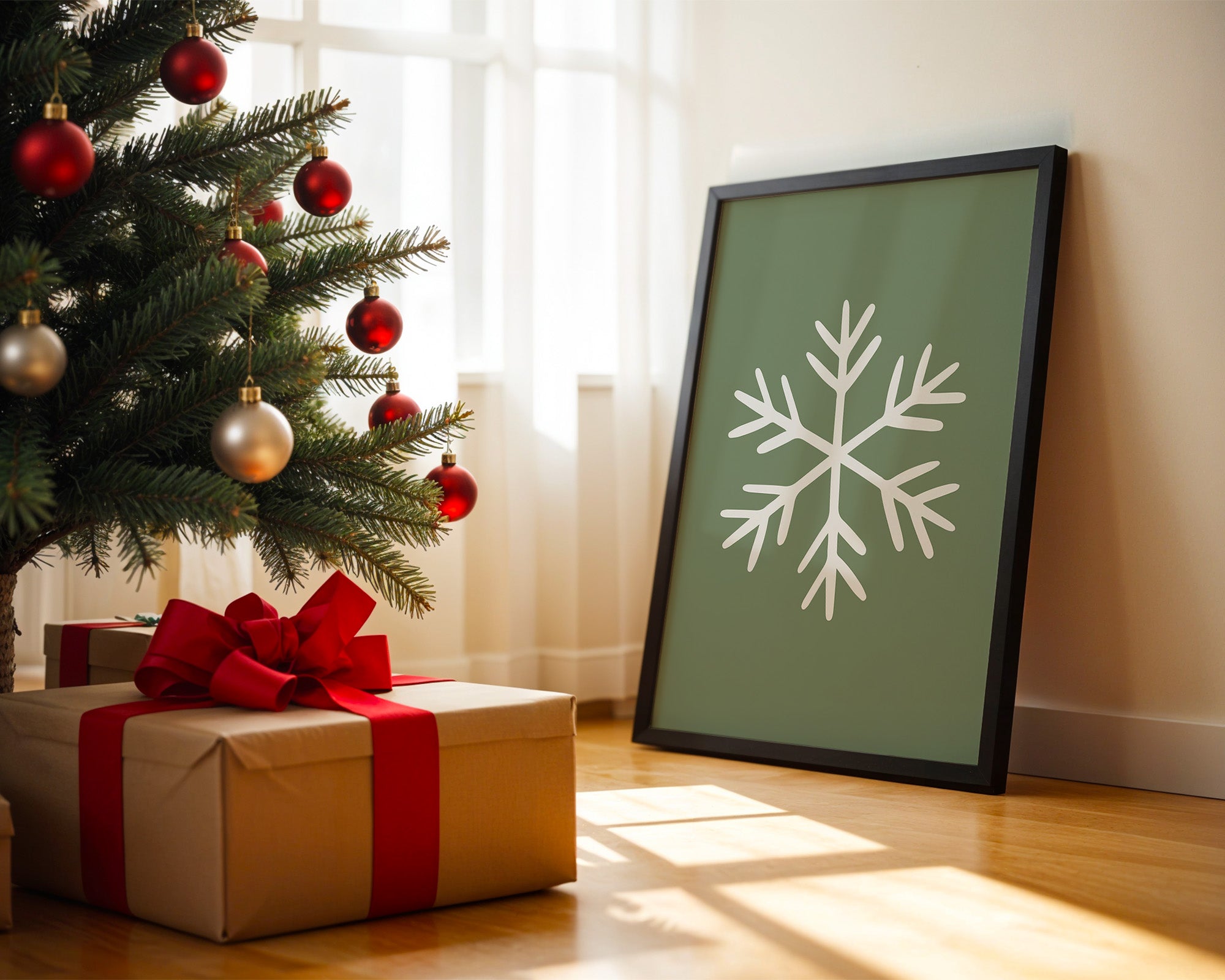 Schneeflocke Minimalistisch Grün