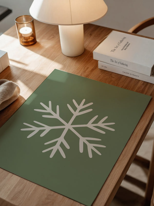 Schneeflocke Minimalistisch Grün