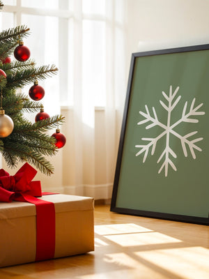 Schneeflocke Minimalistisch Grün