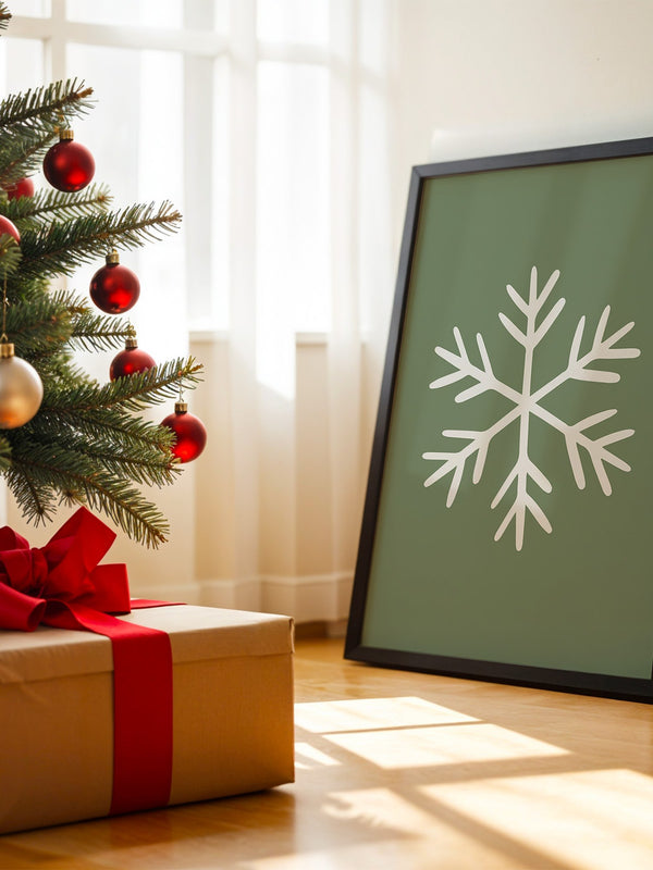 Schneeflocke Minimalistisch Grün