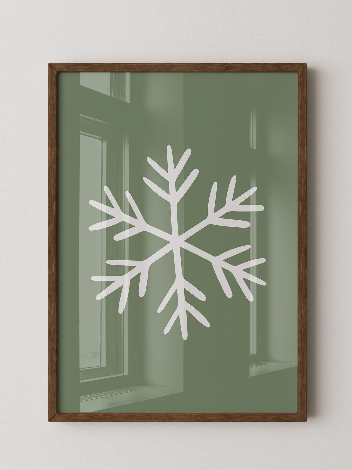 Schneeflocke Minimalistisch Grün