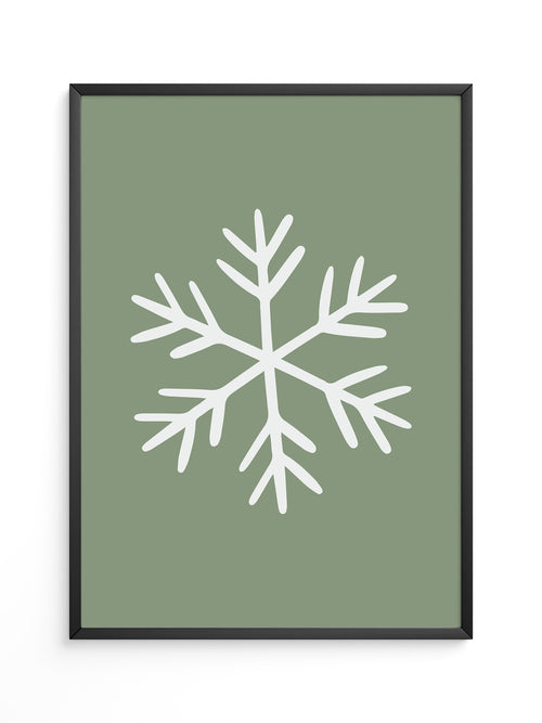 Schneeflocke Minimalistisch Grün