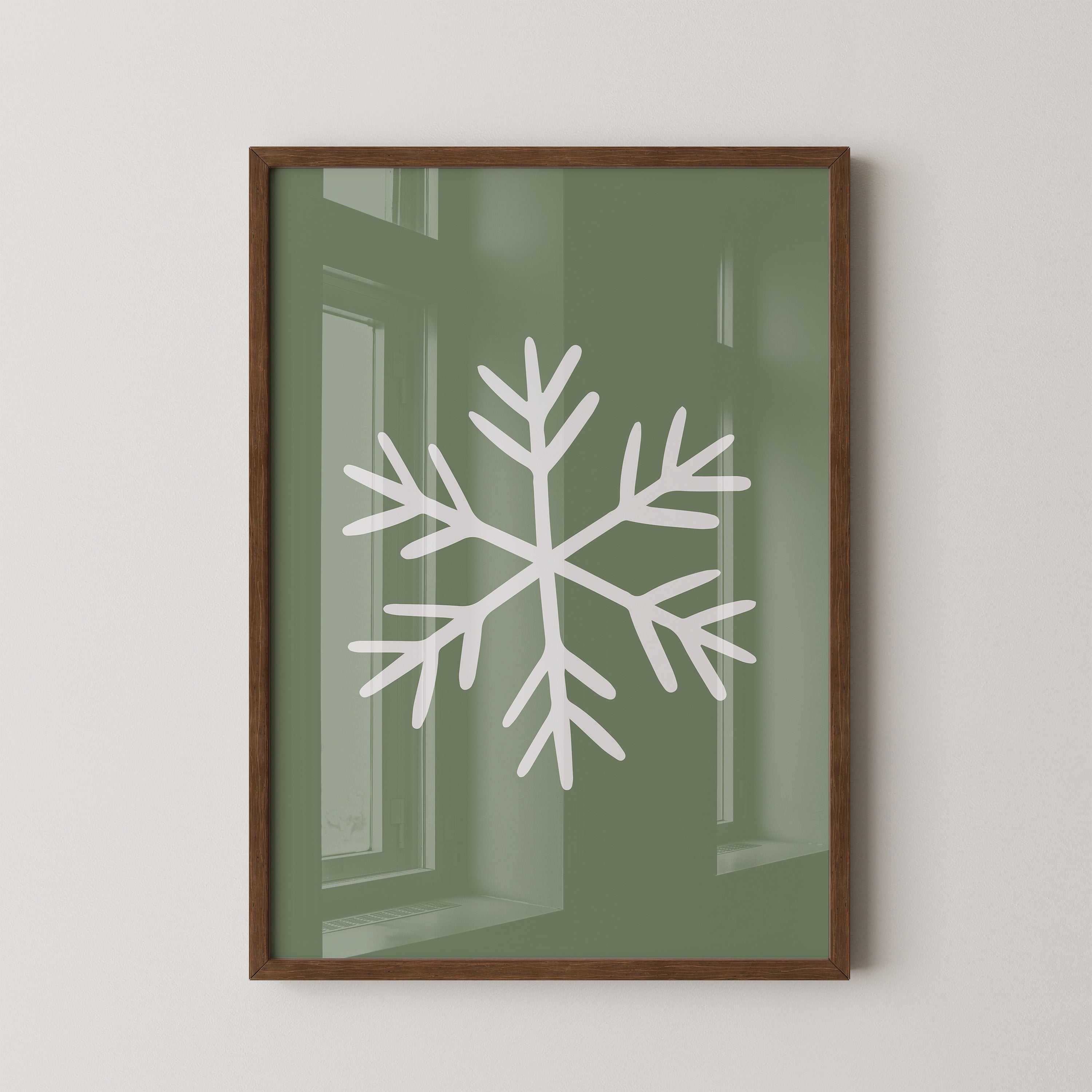 Schneeflocke Minimalistisch Grün