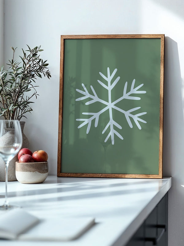 Schneeflocke Minimalistisch Grün