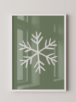 Schneeflocke Minimalistisch Grün