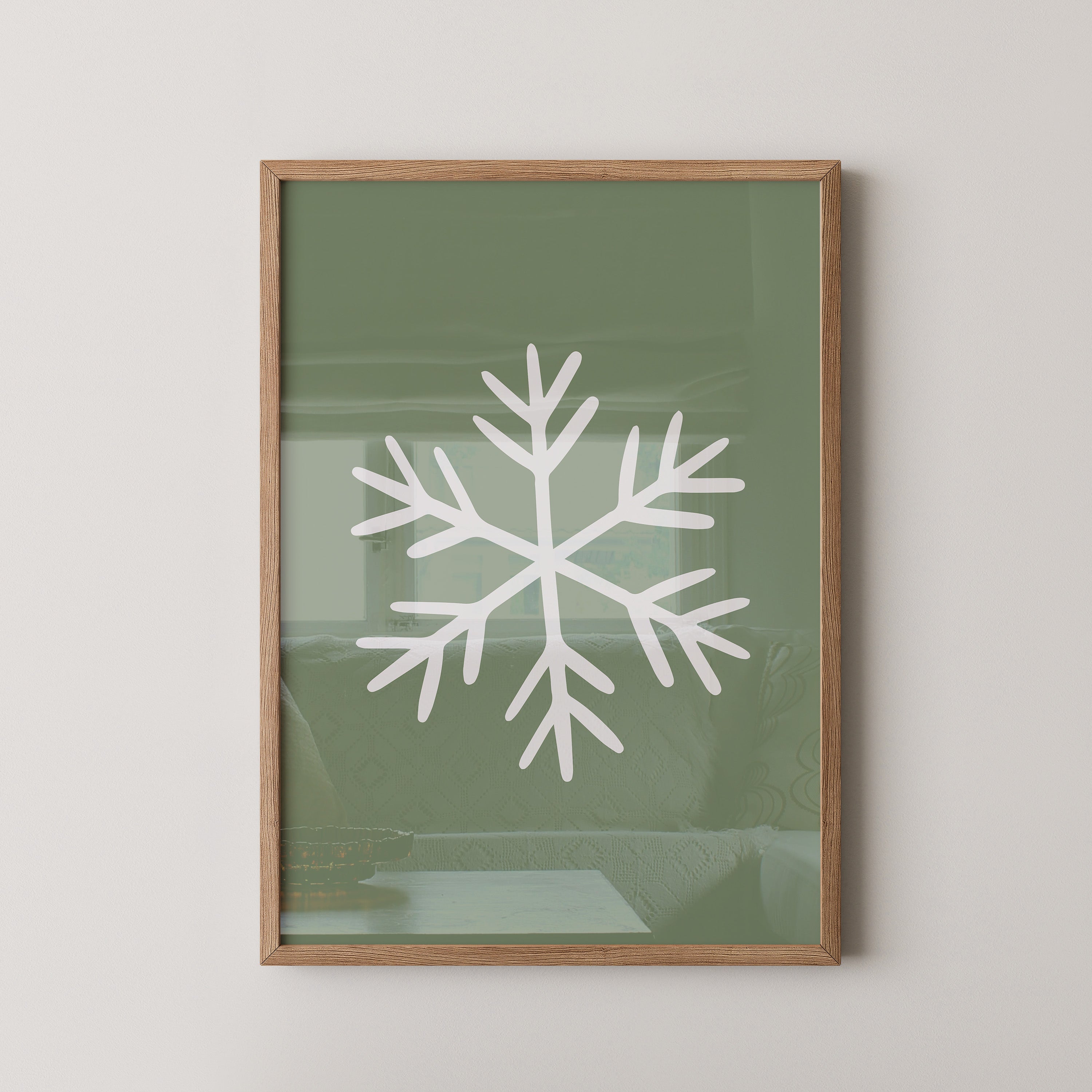 Schneeflocke Minimalistisch Grün