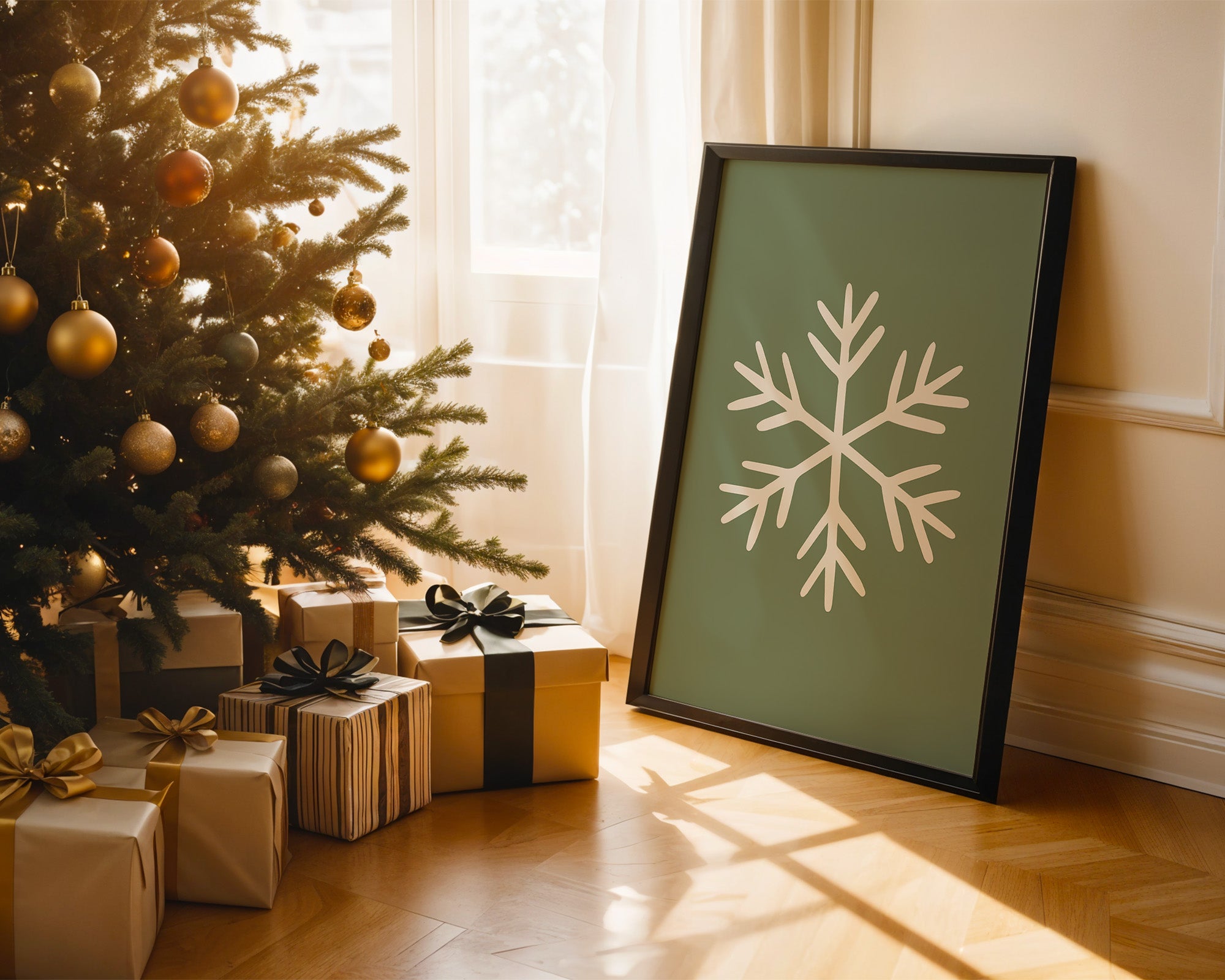 Schneeflocke Minimalistisch Grün