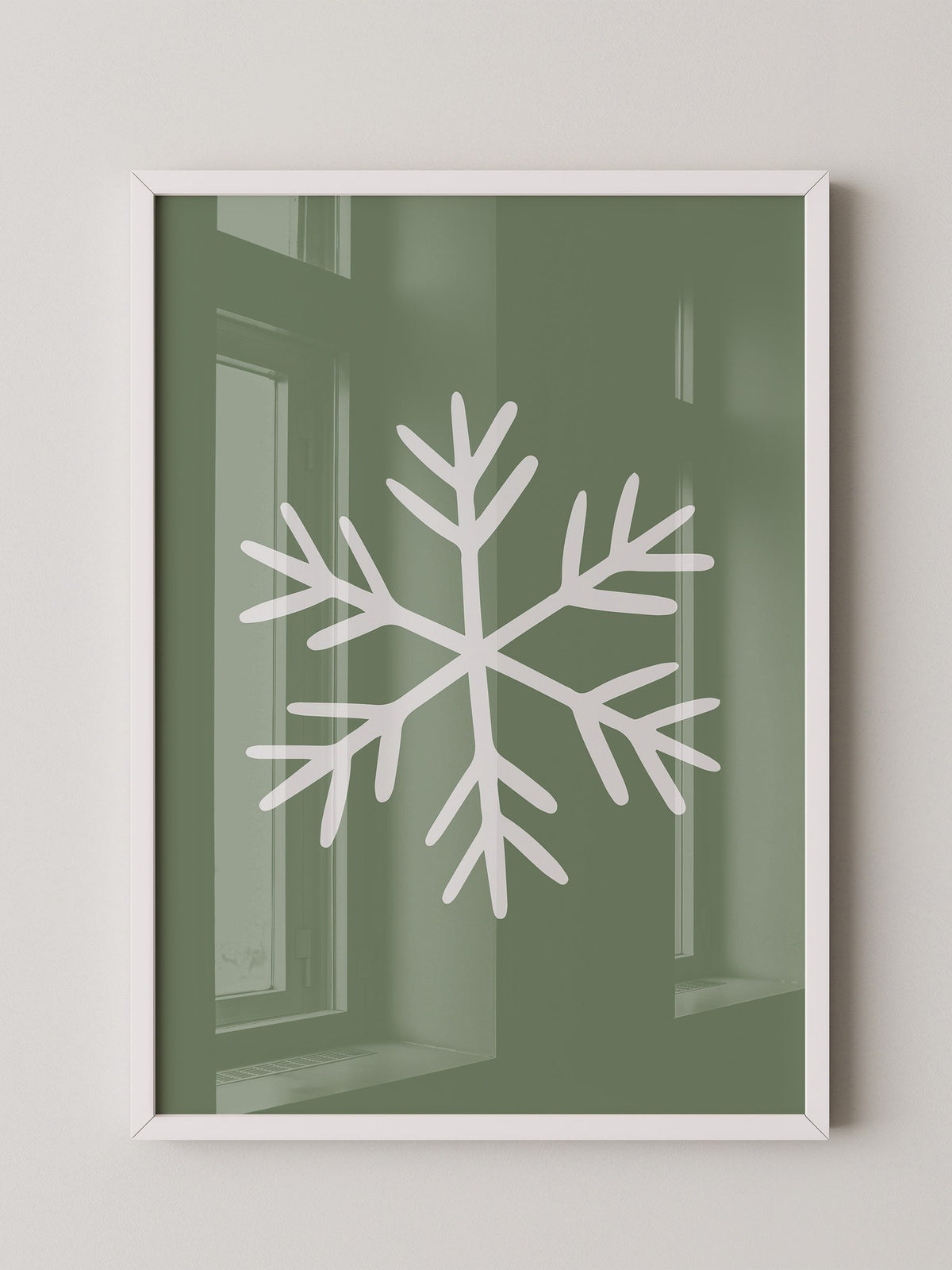 Schneeflocke Minimalistisch Grün