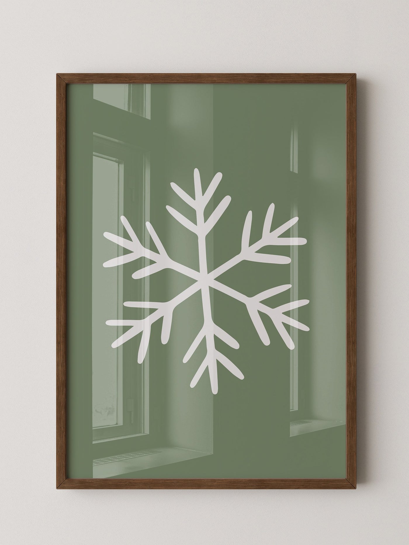 Schneeflocke Minimalistisch Grün