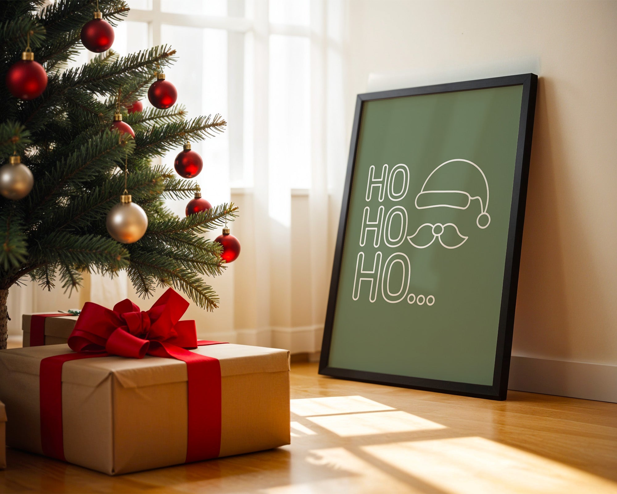 Weihnachtsmann Umriss Grün