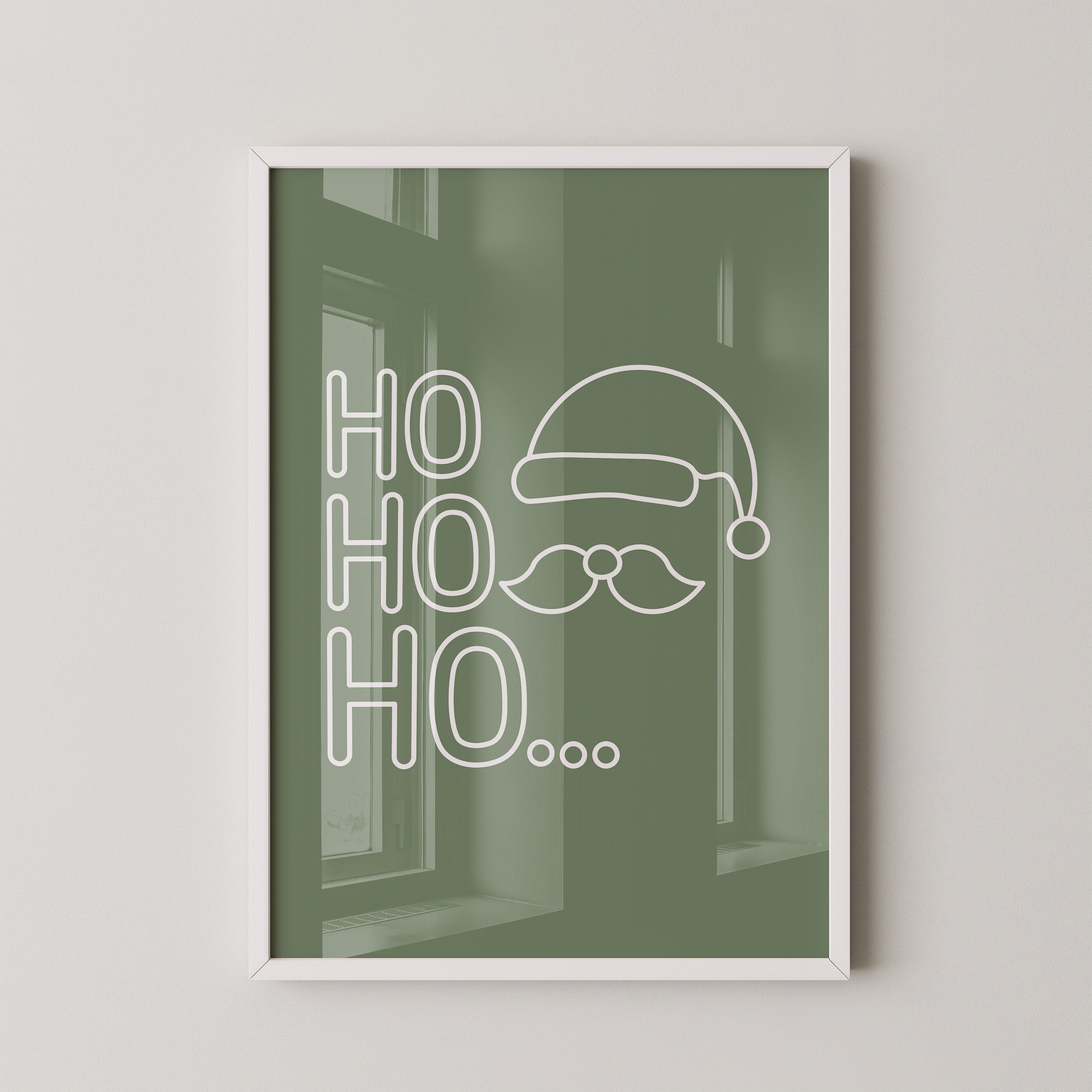 Weihnachtsmann Umriss Grün