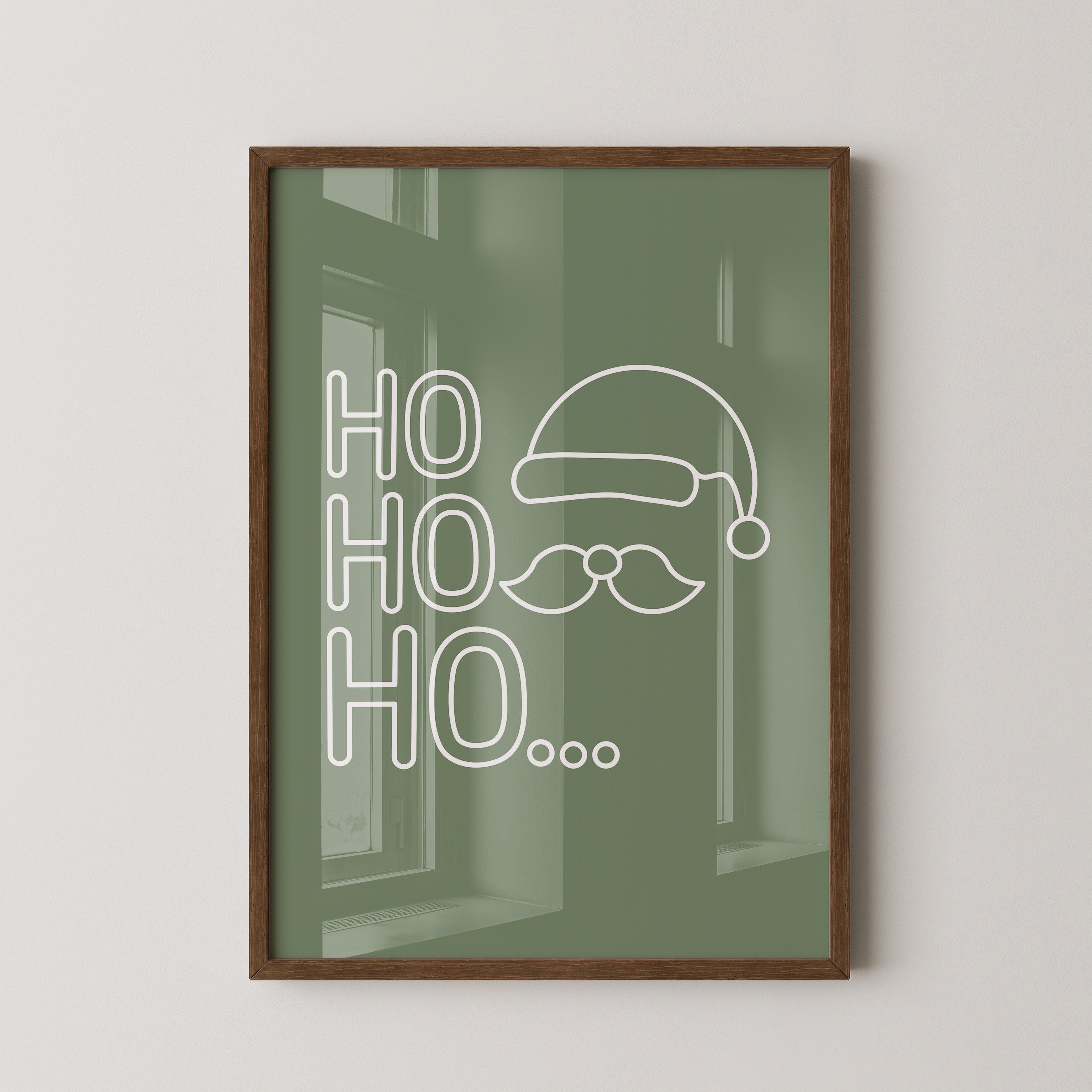 Weihnachtsmann Umriss Grün