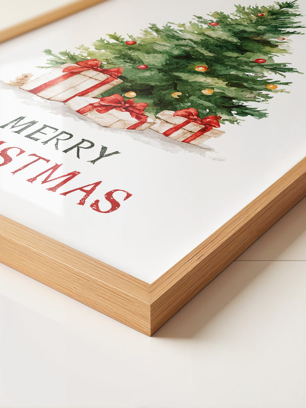 Weihnachtsbaum Geschenke Aquarell