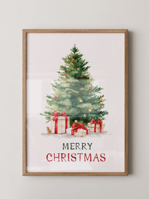 Weihnachtsbaum Geschenke Aquarell
