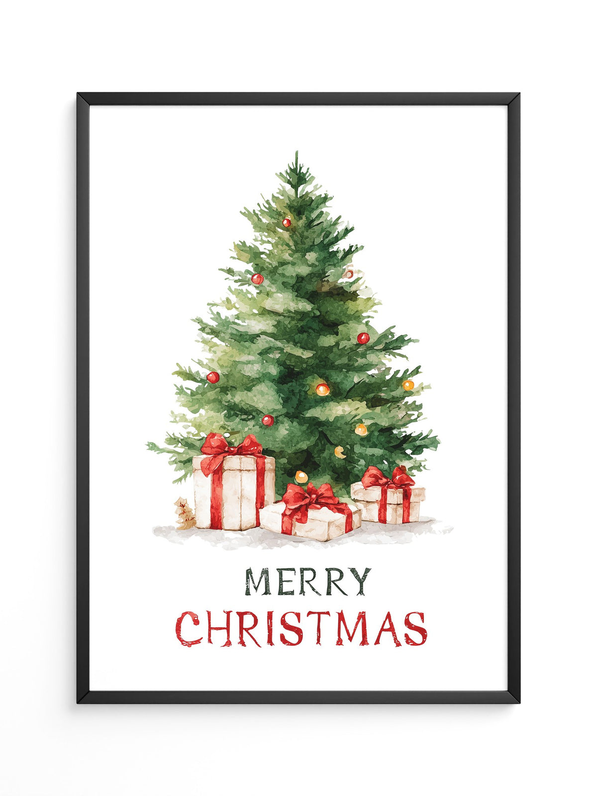 Weihnachtsbaum Geschenke Aquarell