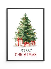 Weihnachtsbaum Geschenke Aquarell