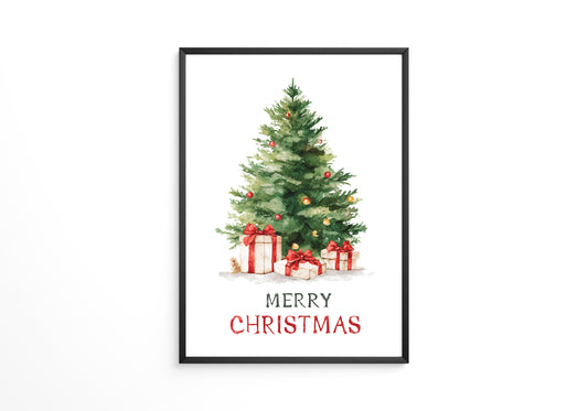 Weihnachtsbaum Geschenke Aquarell