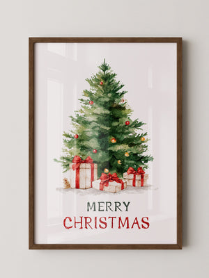 Weihnachtsbaum Geschenke Aquarell