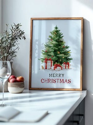 Weihnachtsbaum Geschenke Aquarell