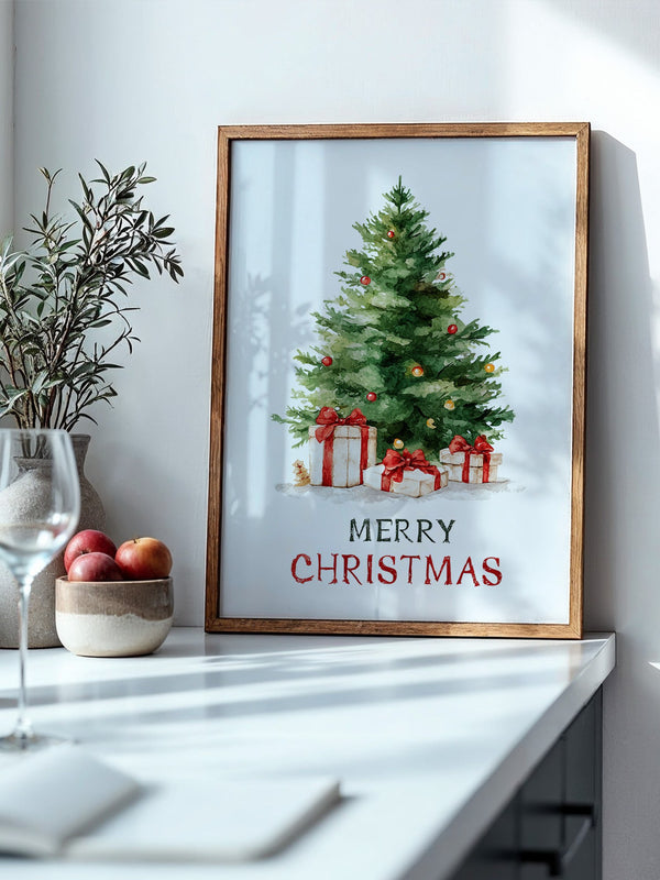 Weihnachtsbaum Geschenke Aquarell