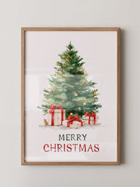 Weihnachtsbaum Geschenke Aquarell