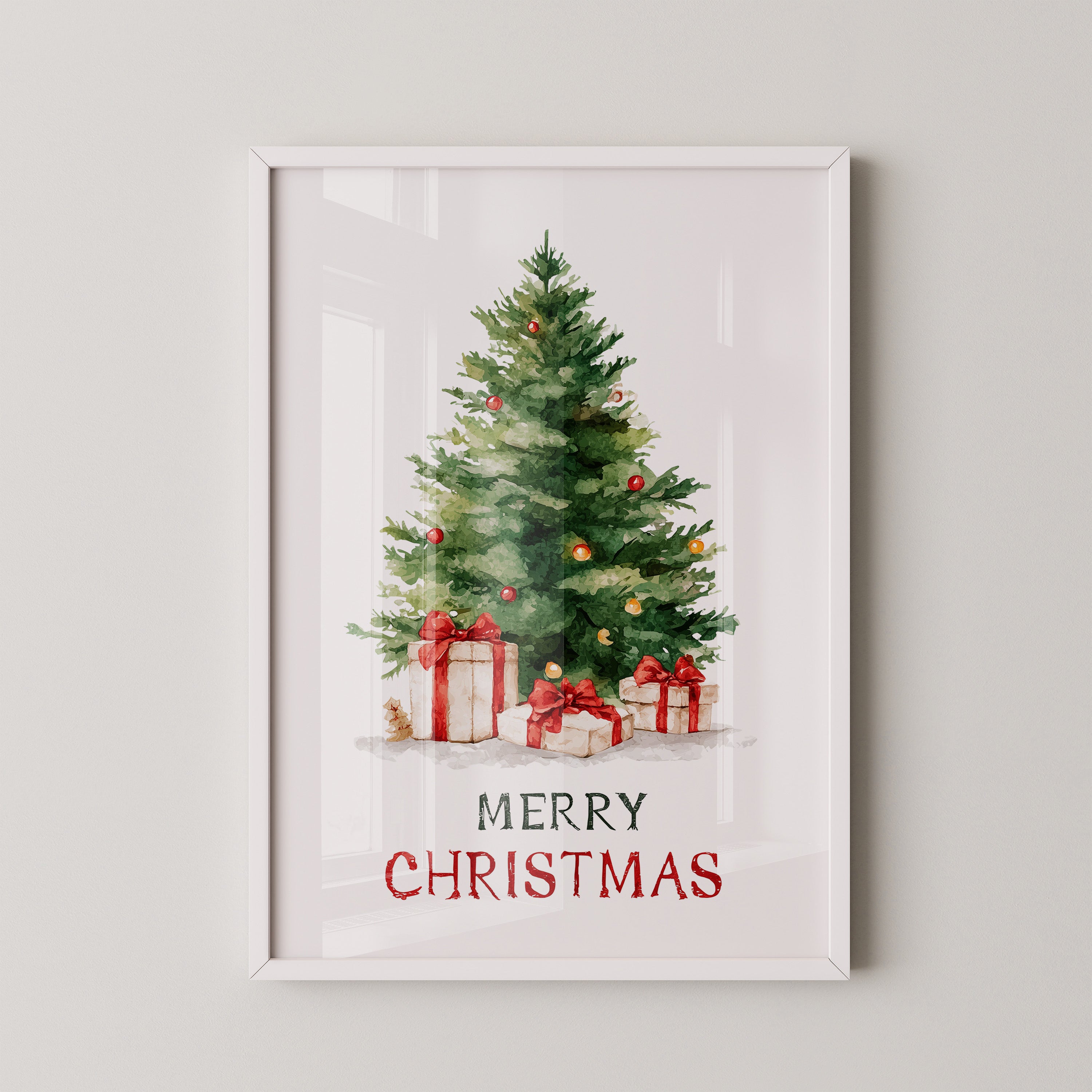 Weihnachtsbaum Geschenke Aquarell