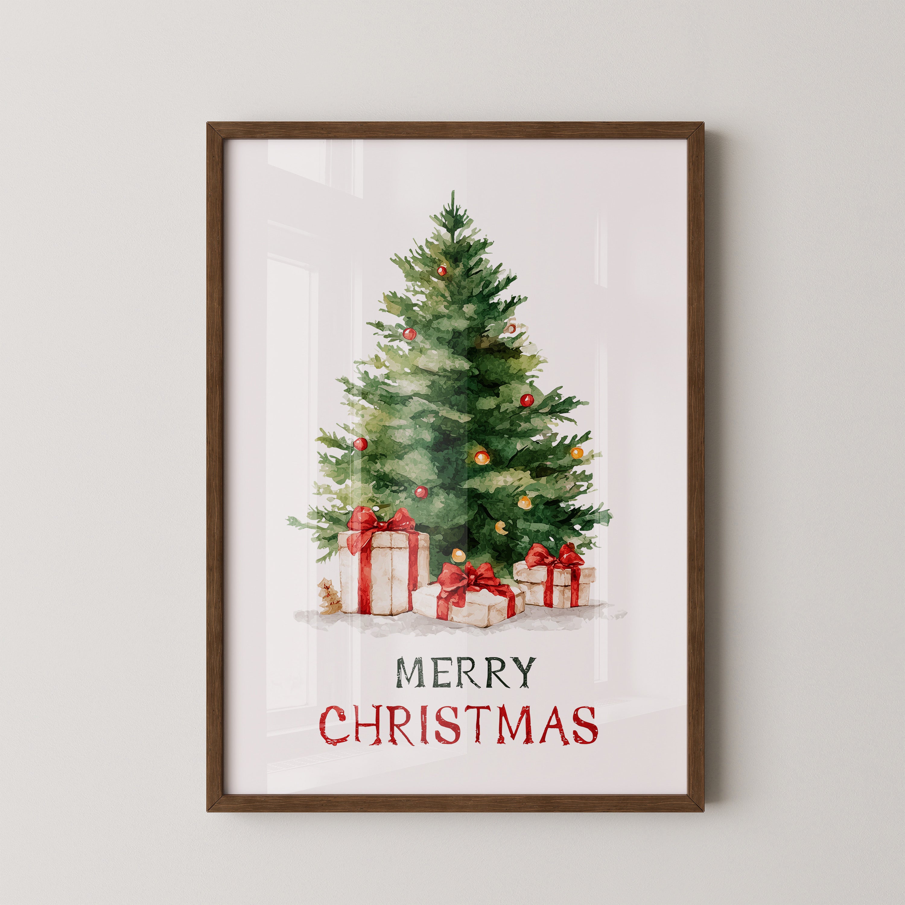 Weihnachtsbaum Geschenke Aquarell
