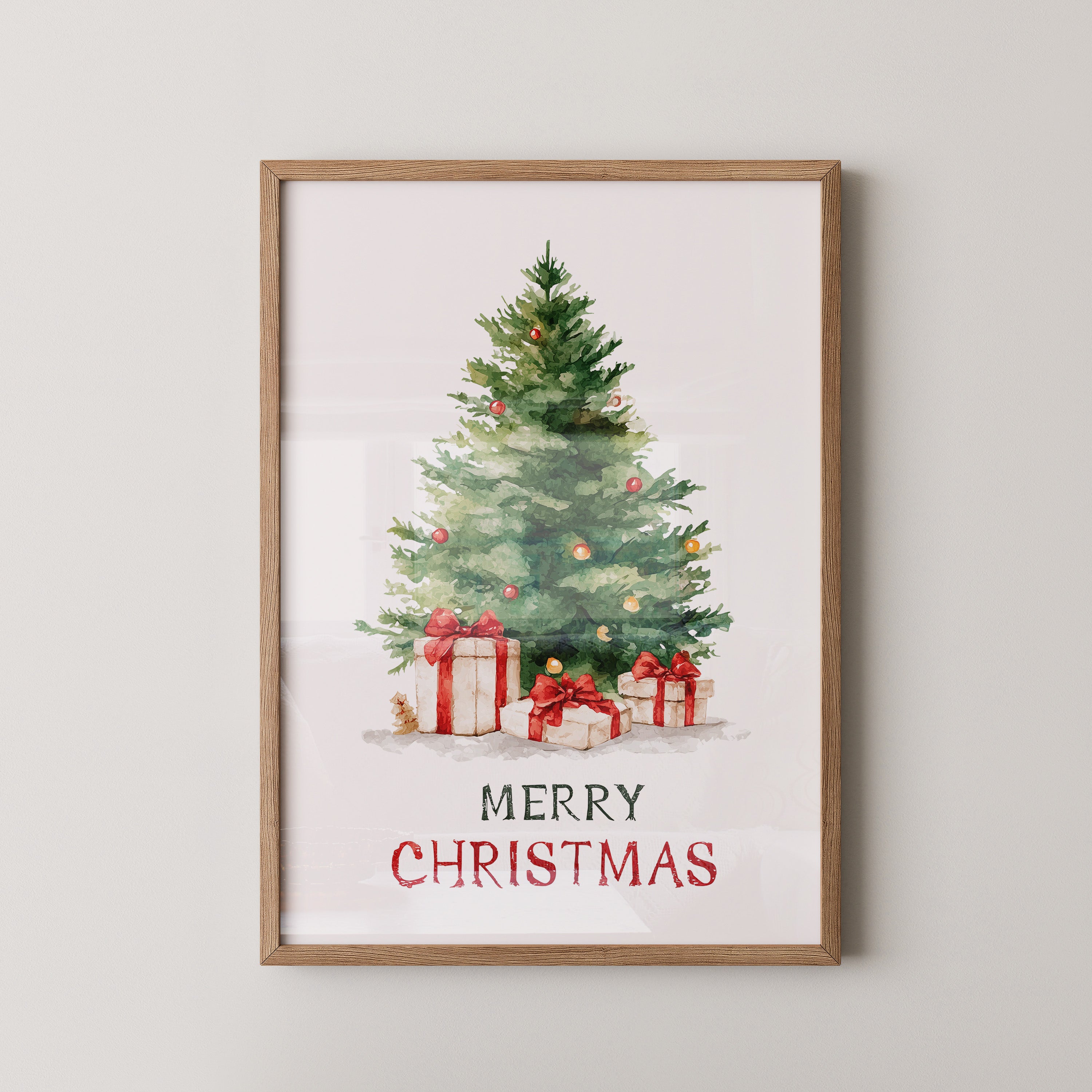Weihnachtsbaum Geschenke Aquarell