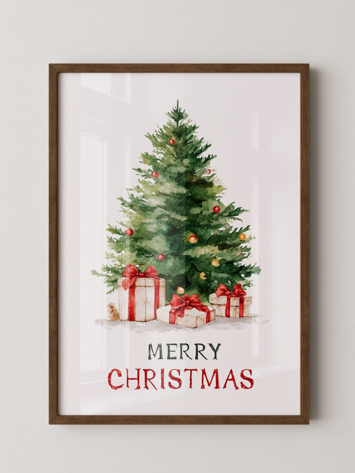 Weihnachtsbaum Geschenke Aquarell