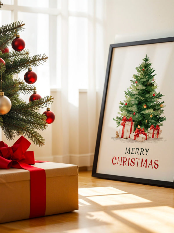 Weihnachtsbaum Geschenke Aquarell