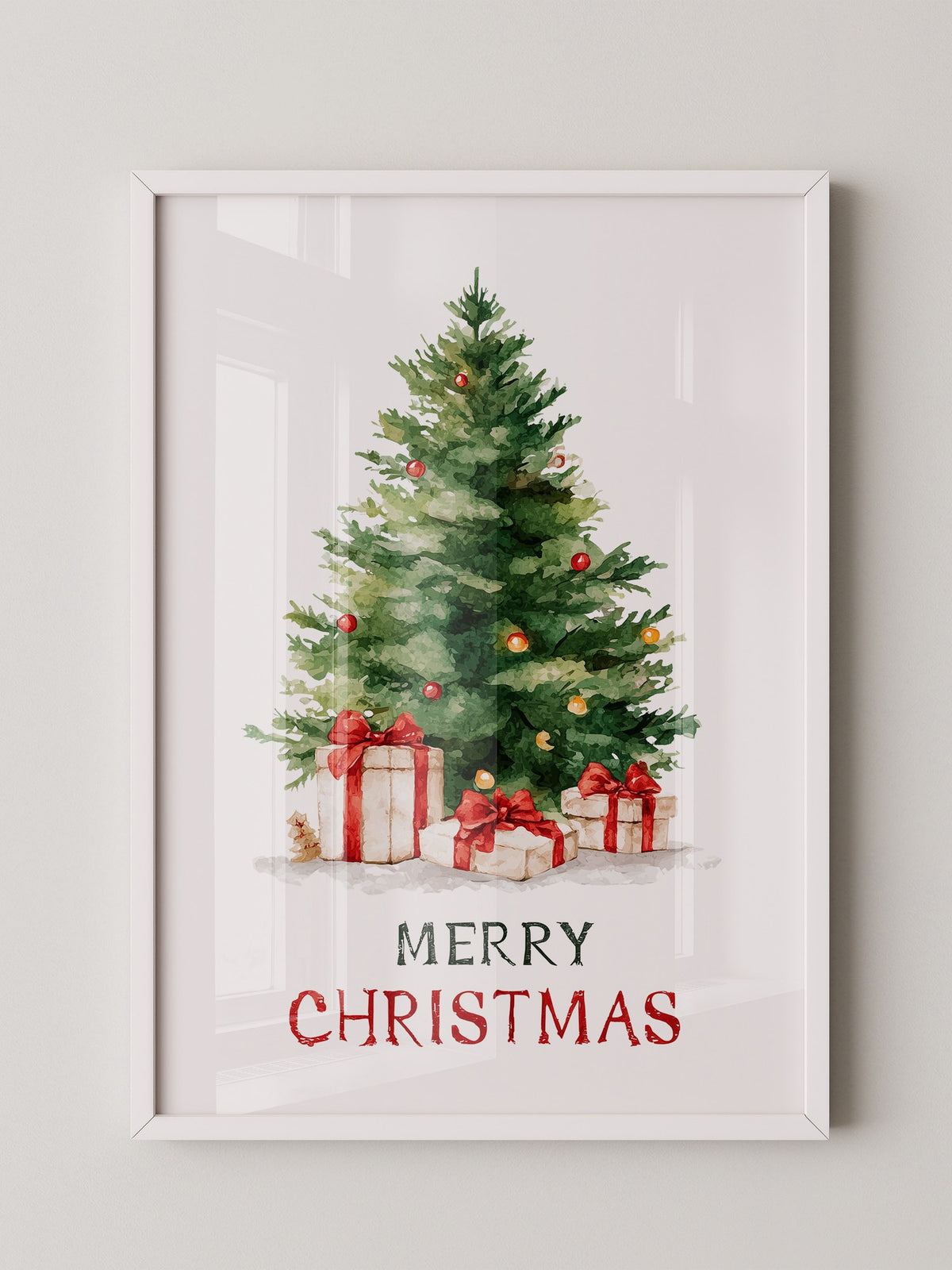 Weihnachtsbaum Geschenke Aquarell