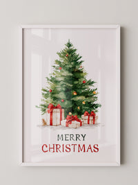 Weihnachtsbaum Geschenke Aquarell