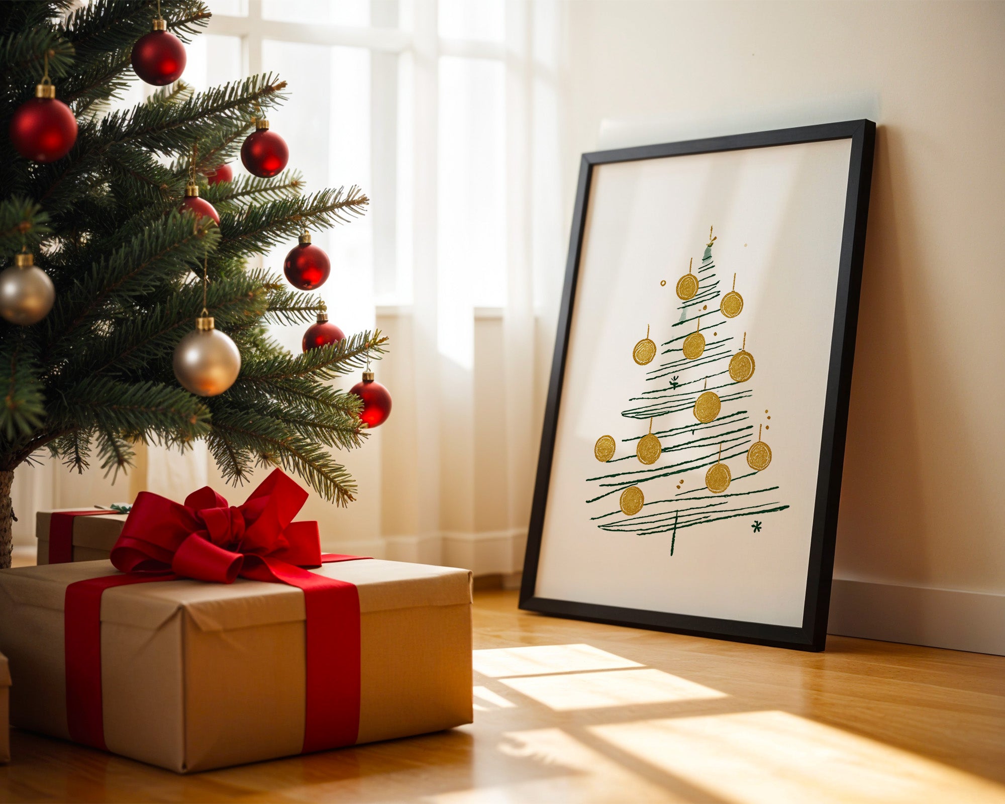 Weihnachtsbaum Minimalistisch Gold