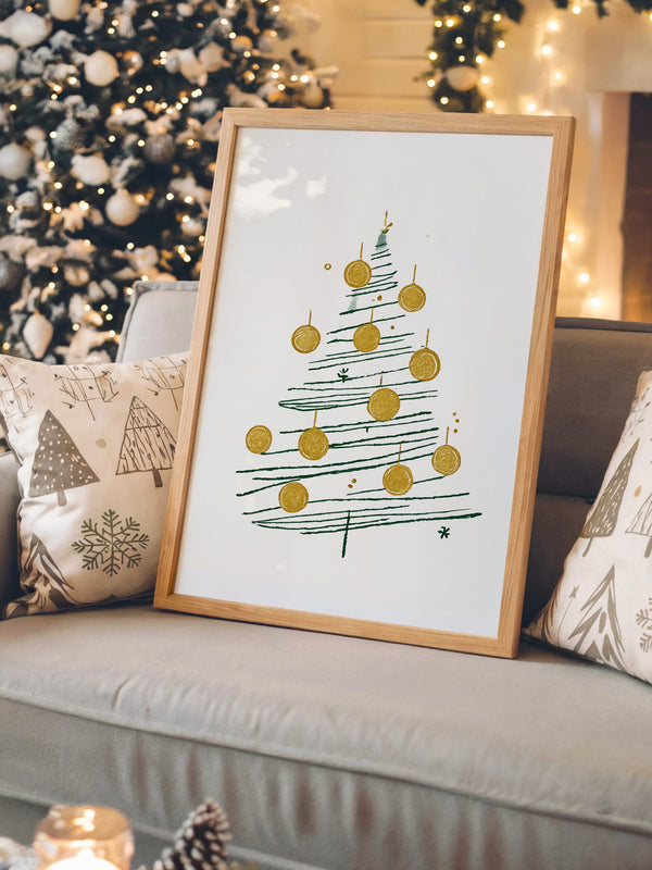 Weihnachtsbaum Minimalistisch Gold